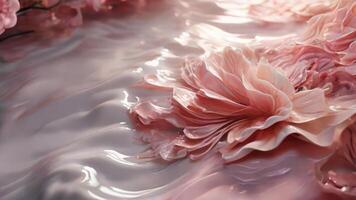 AI generated Realistic Soft and Sweet Pink Liquid Waves Abstract Background photo