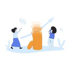 Inflation. Economical finance changes process vector