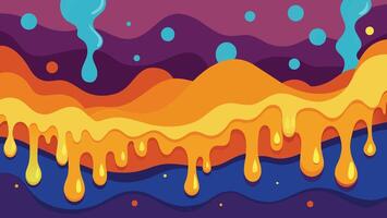 Illustration of a Colorful Background with Dripping Liquid - Vector