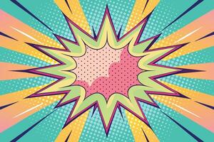 explosion pop art style with rays and halftone vector illustration design