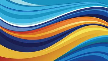 abstract colorful background with wavy lines and waves, vector illustration