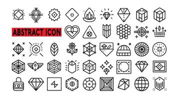 Set of 50 Abstract line icons set. Abstract outline icons with editable stroke collection vector