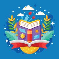 World book day concept. Vector illustration in flat style. World book day