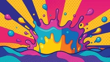 Illustration of a Splash of Colored Liquid on a Bright Background vector