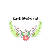 Congratulations frame, with flowers, plants and maple moth, butterfly insects. on white background vector