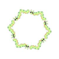 cute frame, with insects, caterpillars infant, summer spring for congratulations, announcements. on a white background vector