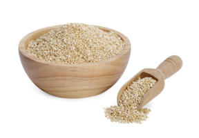 friska vit quinoa frön isolerat, friska mat vanor och begrepp av balanserad diet, png genomskinlighet med skugga