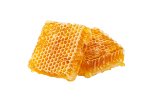 Honeycombs and honey drip on desk, Organic product from the nature for healthy with traditional style, PNG transparency