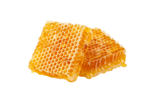 Honeycombs and honey drip on desk, Organic product from the nature for healthy with traditional style, PNG transparency