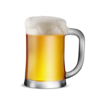 Cerveja caneca com espumoso espuma, png transparência com sombra