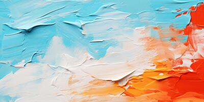 AI generated Abstract vibrant color paint brush strokes art background. Thick texture, dynamic, expressive, artistic, painterly pattern texture wallpaper backdrop photo