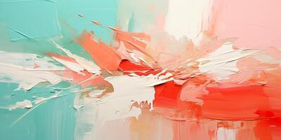 AI generated Abstract vibrant color paint brush strokes art background. Thick texture, dynamic, expressive, artistic, painterly pattern texture wallpaper backdrop photo