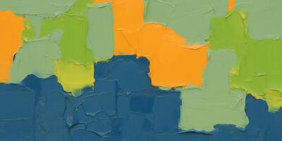 AI generated Abstract colorful vibrant paint brush strokes art background. Broad brushes, use of palette knife, dynamic, expressive, artistic, painterly pattern texture wallpaper backdrop photo
