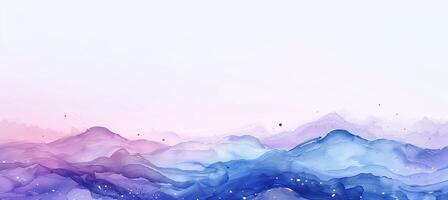 AI generated Abstract blue, purple, pink, and violet watercolor swirls and waves background wallpaper. Expressive artistic texture pattern isolated on white backdrop photo