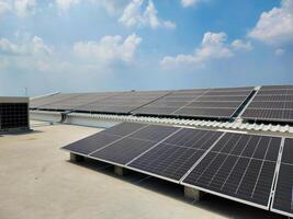 Clean energy from solar panels that has a lot of dust photo