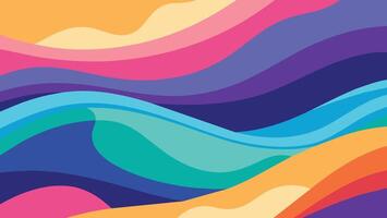 abstract colorful background with wavy lines and waves, vector illustration