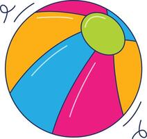 Toy ball icon. Colorful beach ball icon vector