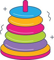 children's pyramid icon. children's toy multicolored pyramid vector