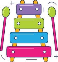 Toy xylophone icon. xylophone icon with colour vector