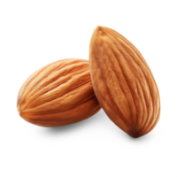 AI generated Almonds healthy snack isolated on a white background, showcasing their natural organic and raw quality, AI generated, PNG transparent with shadow