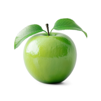 AI generated Green apple isolated on white background with water drops, Healthy organic fruit natural ingredients concept, AI generated, PNG transparent with shadow