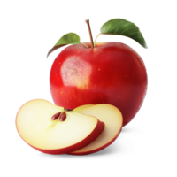 ai genererad äpple och äpplen skiva isolerat på vit bakgrund, friska organisk frukt naturlig Ingredienser begrepp, ai genererad, png transparent med skugga
