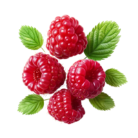 AI generated Fresh Raspberry flying in air, Healthy organic berry natural ingredients concept, AI generated, PNG transparency