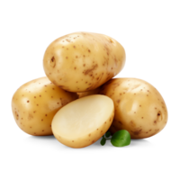 AI generated Potatoes slice isolated on white background, healthy and organic food, AI generated, PNG transparent with shadow