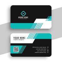 Blue and black abstract business card template vector