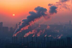 ai generado aire contaminación desde industrias proceso profesional fotografía foto