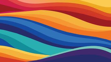 abstract colorful background with wavy lines and waves, vector illustration