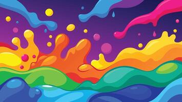 Seamless background with colorful splashes and drops. Vector illustration.