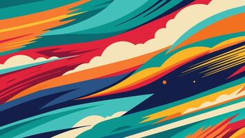 Abstract background with colorful waves and clouds. Vector illustration