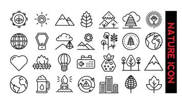 Ecology and environment icons set in thin line style. Vector illustration