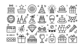 Set of 50 Celebration line icons set. Celebration outline icons with editable stroke collection vector