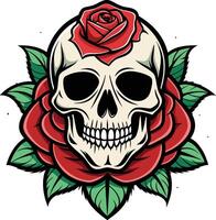 cráneo con rosas. vector ilustración para camiseta diseño.