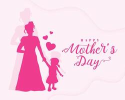 happy mothers day wishes background for mom and daughter relation vector