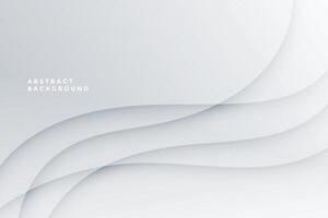 white abstract background with wave lines design vector