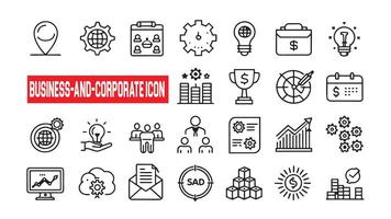 Set of 50 Business and Corporate line icons set. Business and Corporate outline icons with editable stroke collection. vector