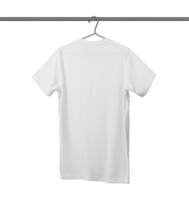 terug kant t-shirt mockup sjabloon met kleren hanger png
