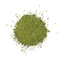 matcha verde té polvo pila en el escritorio, orgánico producto desde el naturaleza para sano con tradicional estilo, png transparencia