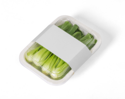 Takeaway food container round box mockup with vegetable png