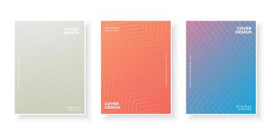 cover page template set in three colors vector