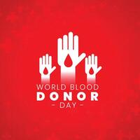 world blood donor day poster with volunteer hands vector