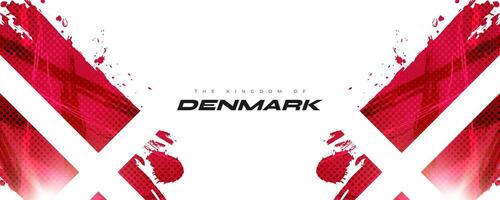nacional bandera de Dinamarca en cepillo pintar estilo con trama de semitonos y brillante ligero efectos danés bandera antecedentes con grunge concepto vector