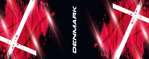 Flag of Denmark with Brush Style and Halftone Effect. Danish Flag Background with Grunge Concept and Glowing Light Effects vector