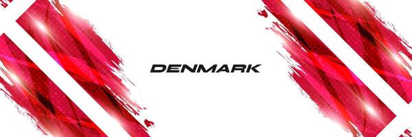 National Flag of Denmark in Brush Paint Style with Halftone and Glowing Light Effects. Danish Flag Background with Grunge Concept vector