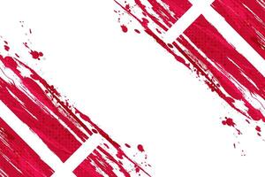 National Flag of Denmark with Brush Paint Style and Halftone Effect. Danish Flag Background with Grunge Concept vector