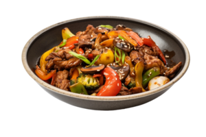 AI generated Sizzling Halal Beef Stir-Fry on Transparent Background png