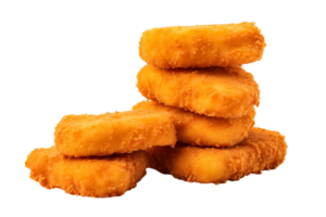 ai generiert knusprig gebraten Nuggets auf transparent Hintergrund png